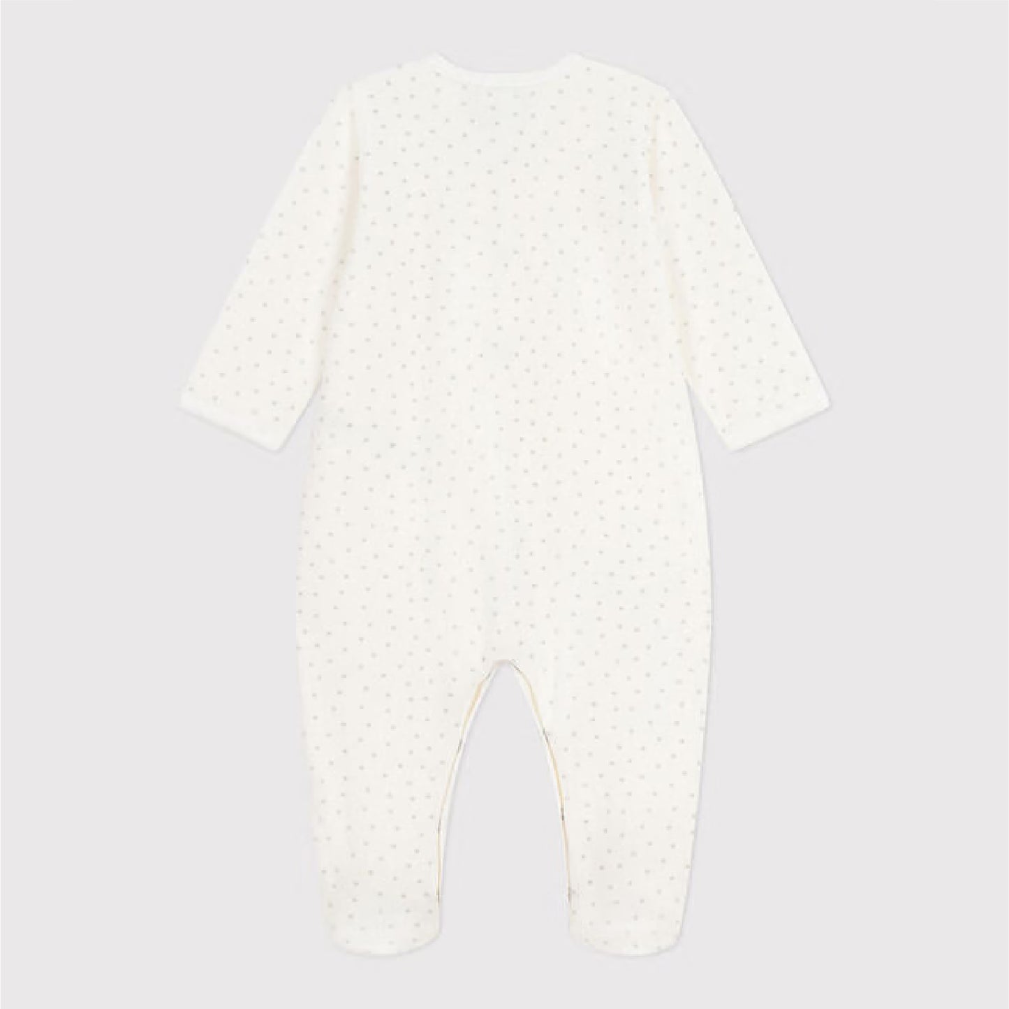 pyjama fluweel hartprint, grey - PETIT BATEAU