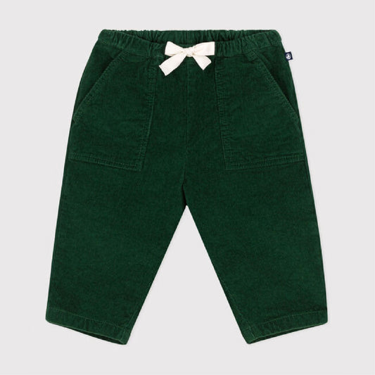broek fluweel, groen - PETIT BATEAU