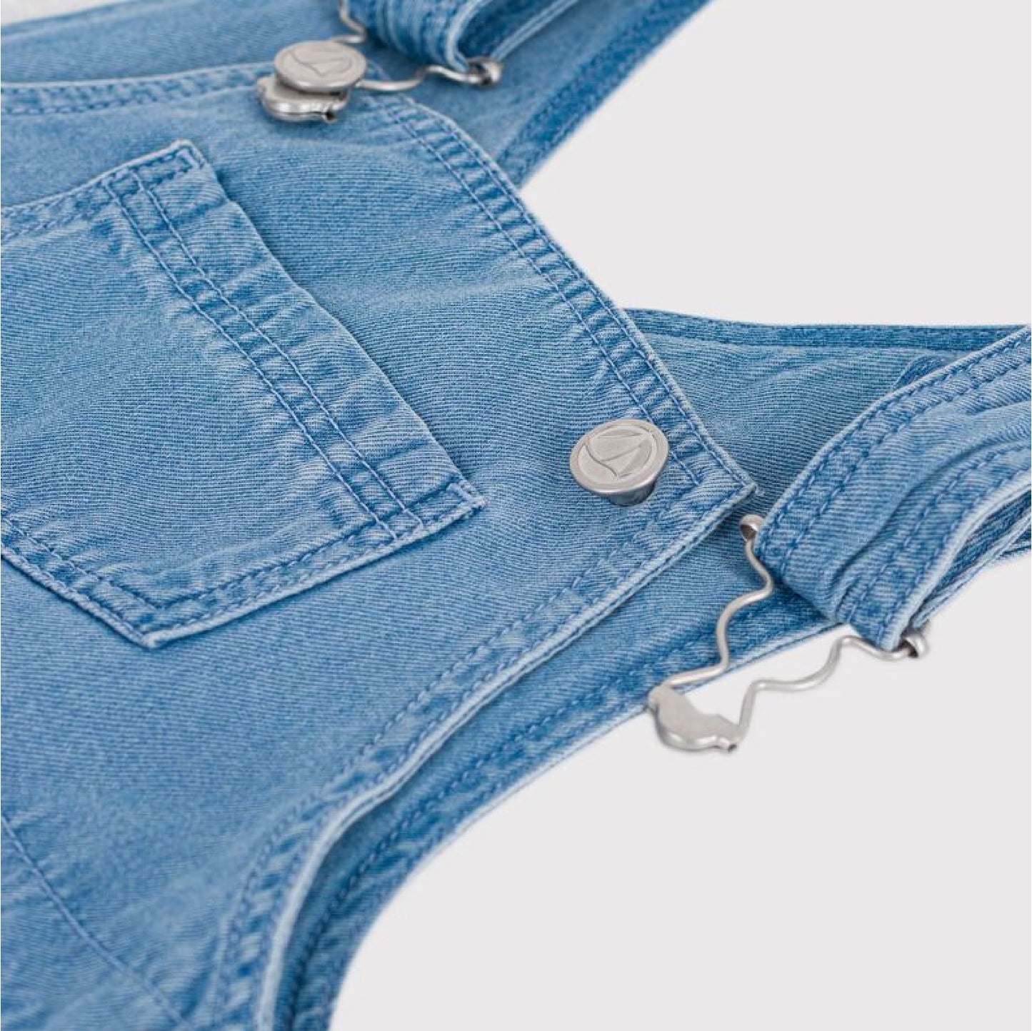 salopette denim, blauw - PETIT BATEAU