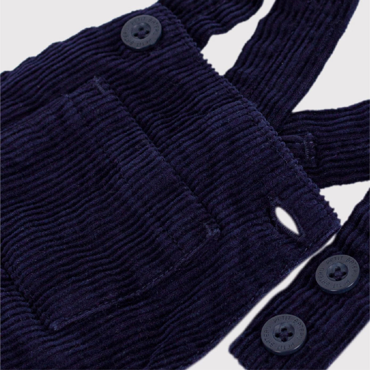 salopette corduroy, blauw - PETIT BATEAU
