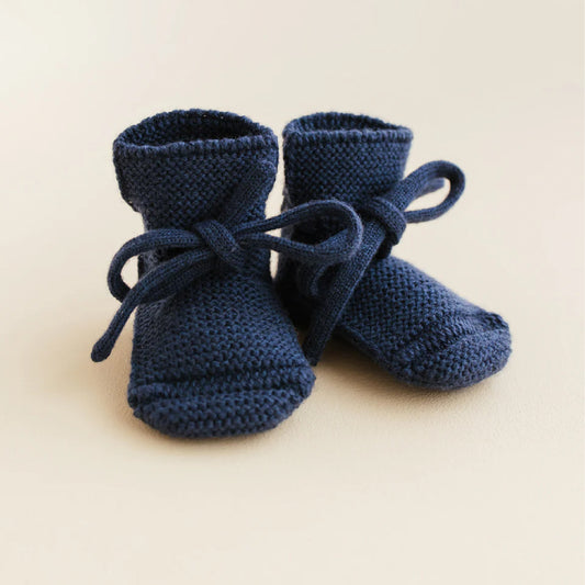 booties 0-9 mnd., blue - HVID