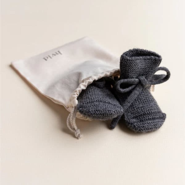 booties 0-9 mnd., charcoal - HVID