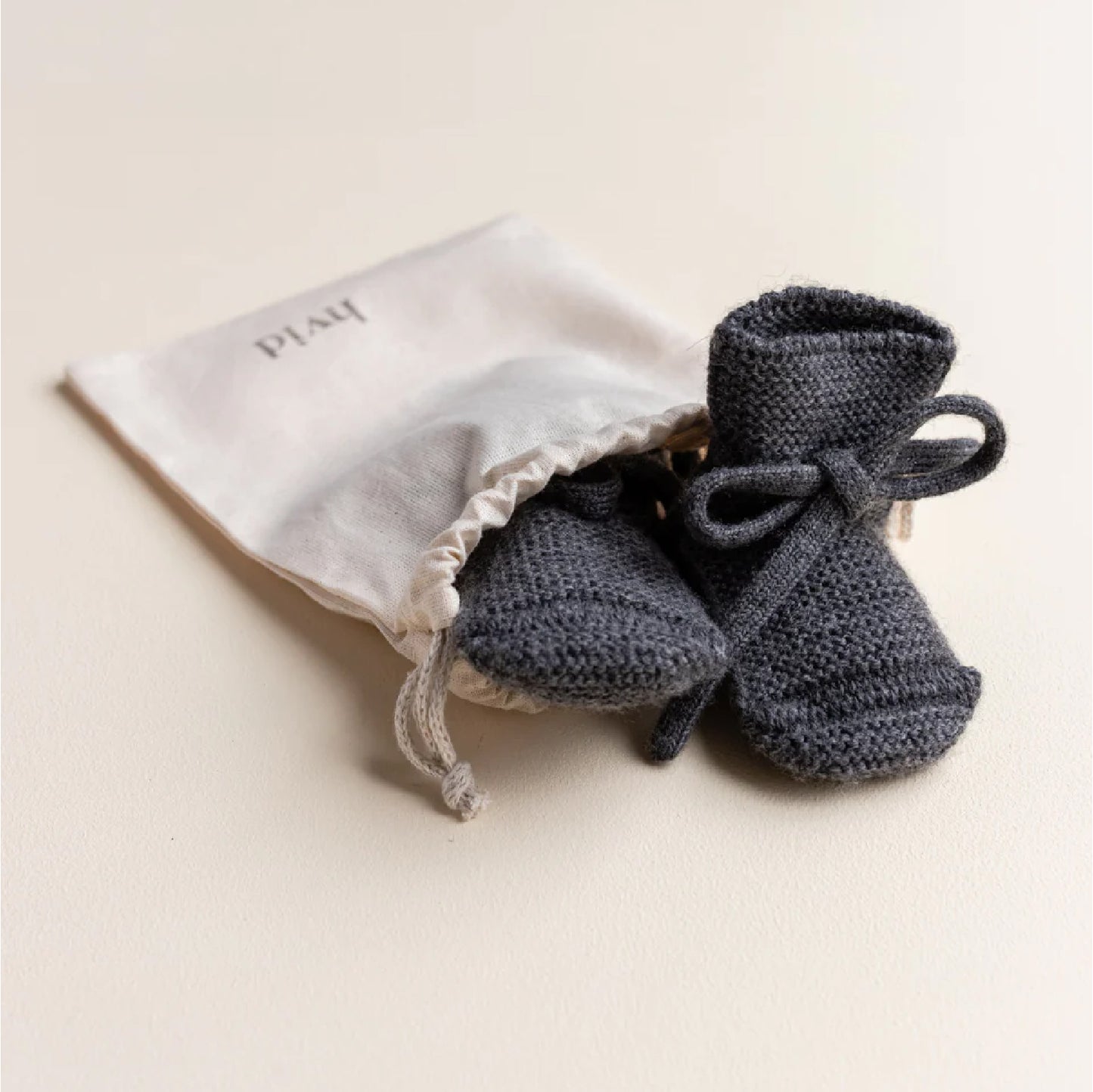 booties 0-9 mnd., charcoal - HVID