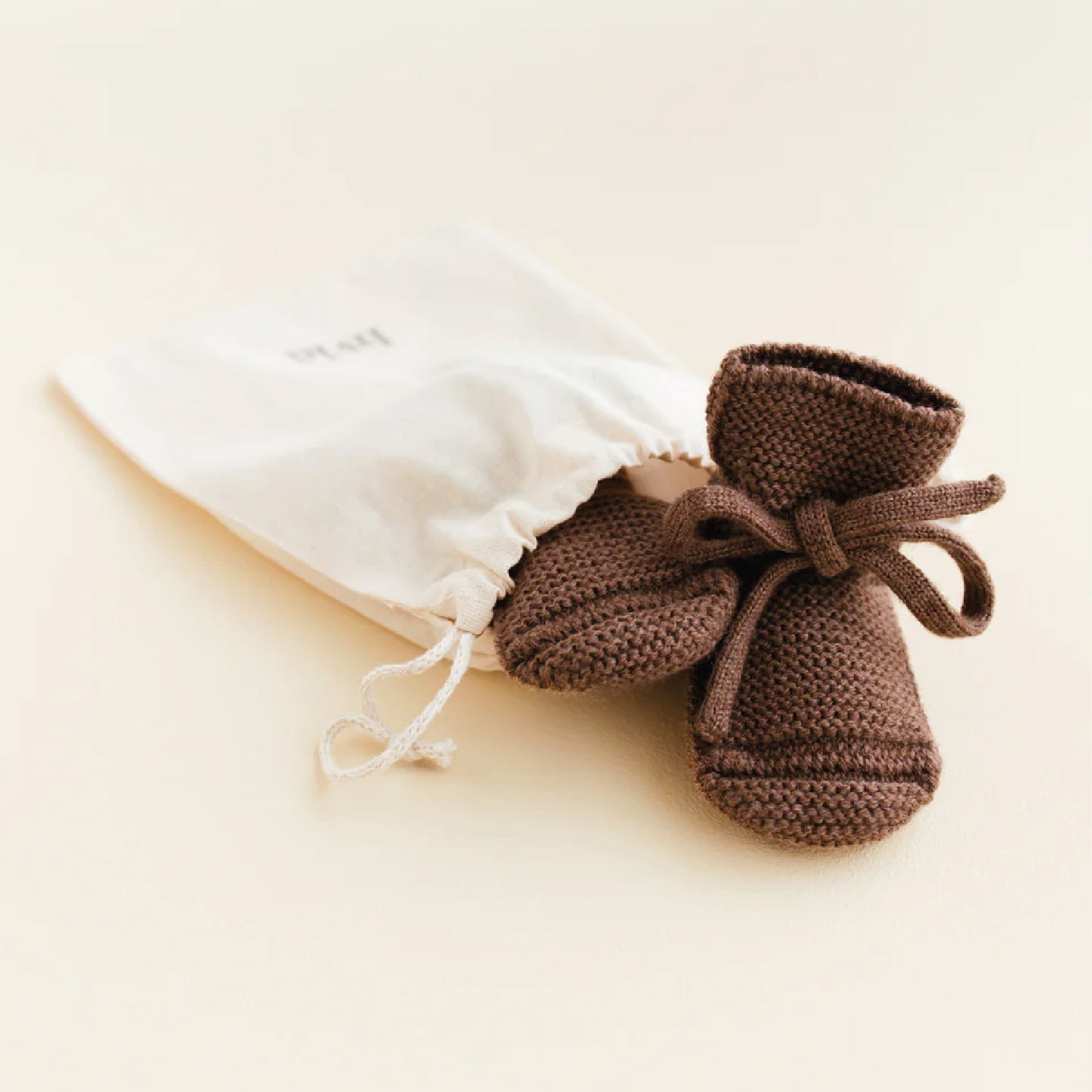 booties 0-9 mnd., mocha - HVID