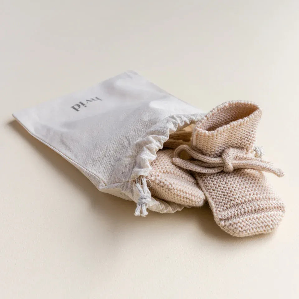 booties 0-9 mnd., oat - HVID