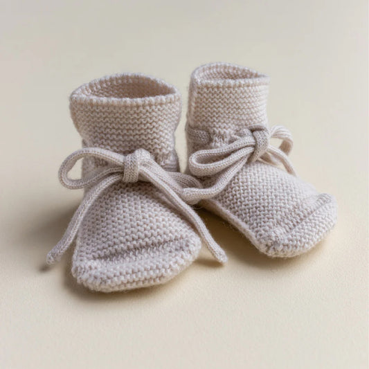 booties 0-9 mnd., cream - HVID