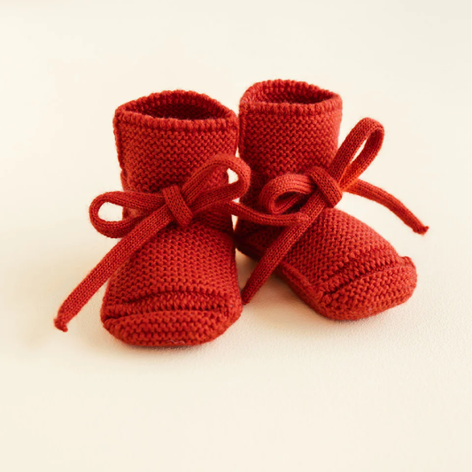 booties 0-9 mnd., red - HVID