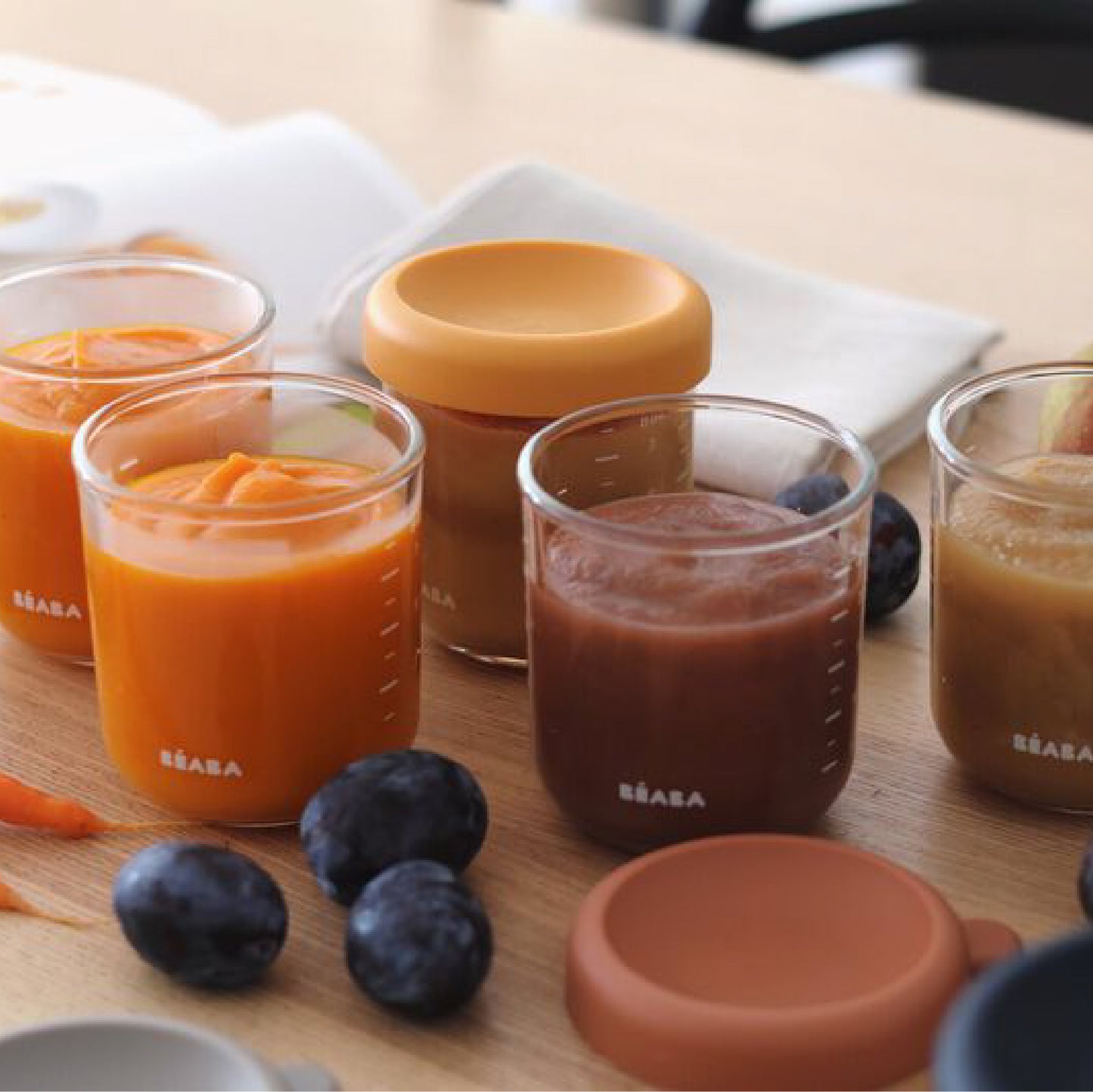 bewaarpotjes set glas, 6×250 ML – BEABA