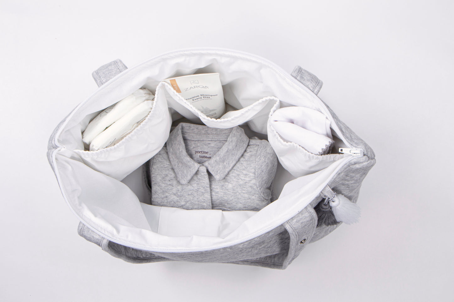 luiertas, chevron light grey melange - POETREE KIDS