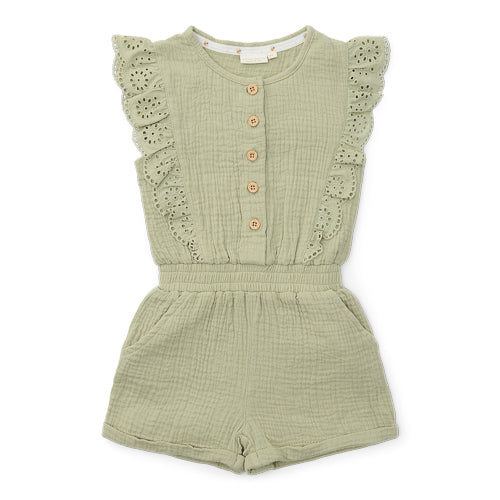 jumpsuit, grass green - LITTLE DUTCH