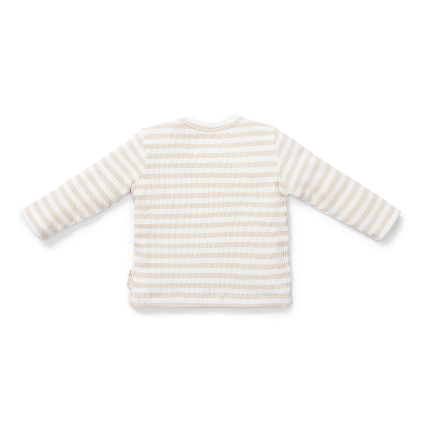 t-shirt lange mouw, stripe sand/white - LITTLE DUTCH
