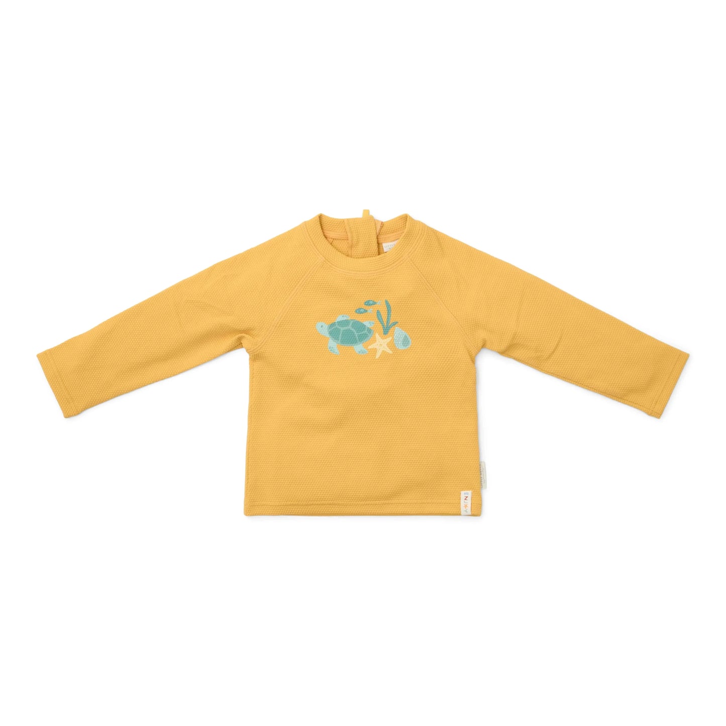 UV zwem t-shirt seashells, sunny yellow - LITTLE DUTCH