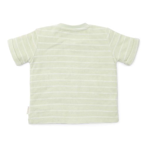 t-shirt badstof, green stripes - LITTLE DUTCH