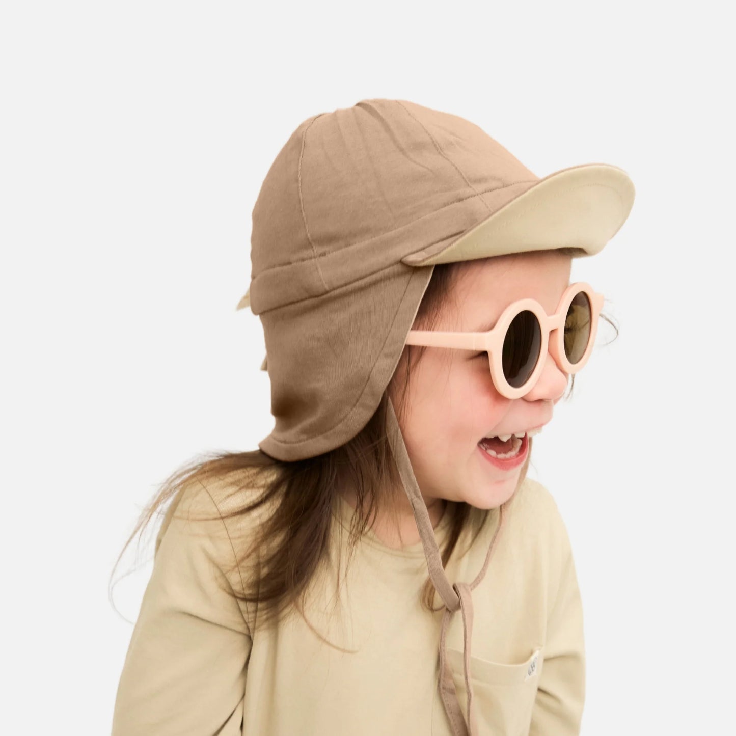 omkeerbaar zonnehoedje UPF 50+, peanut brown/sandy beach - CLOBY