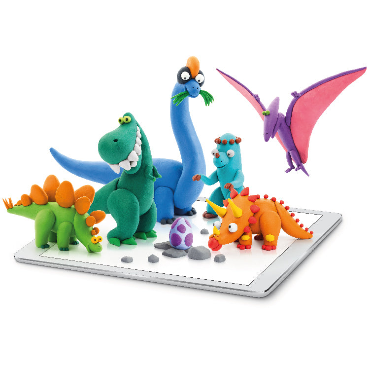 boetseerklei dinos, 6 st. - HEY CLAY