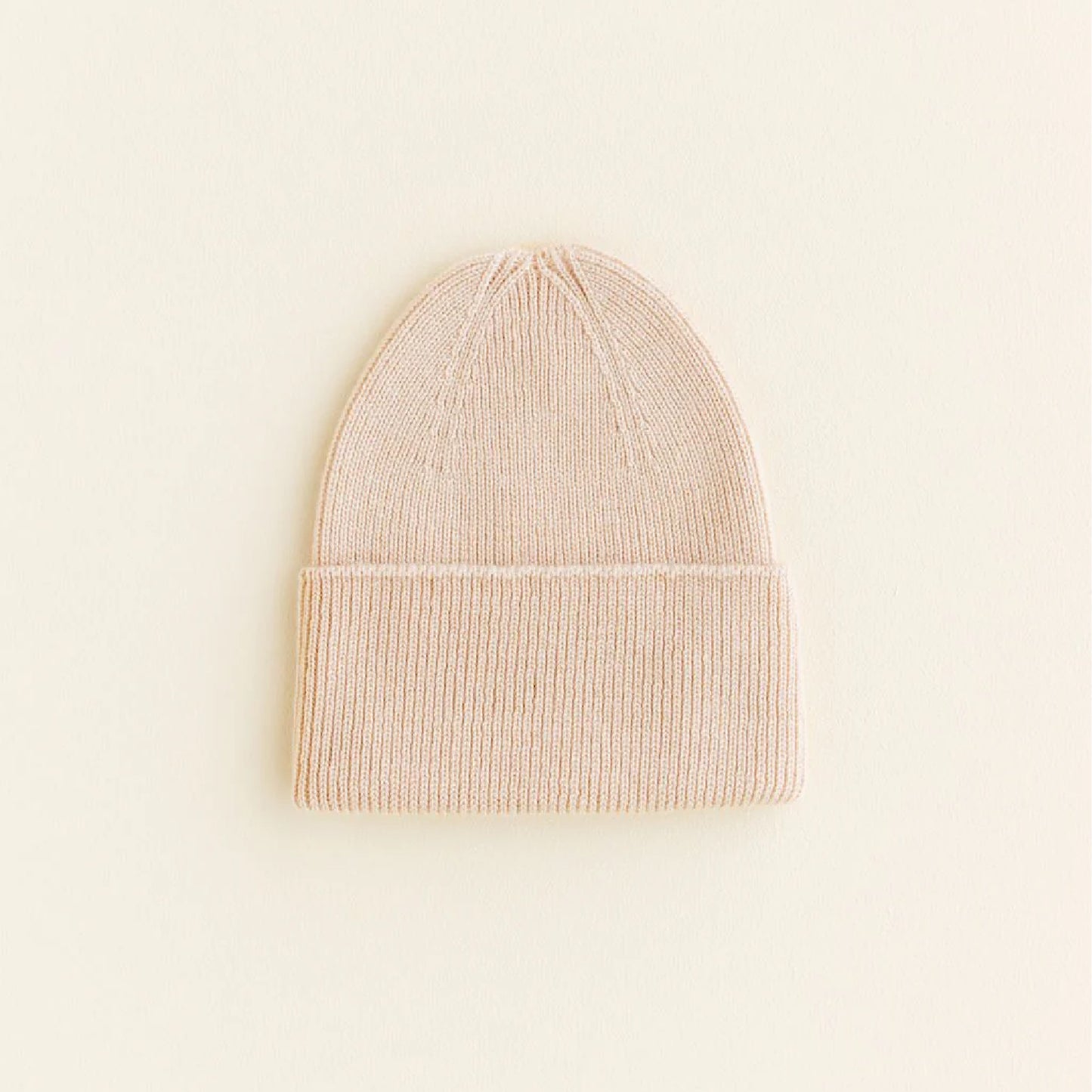 beanie fonzie newborn, oat - HVID