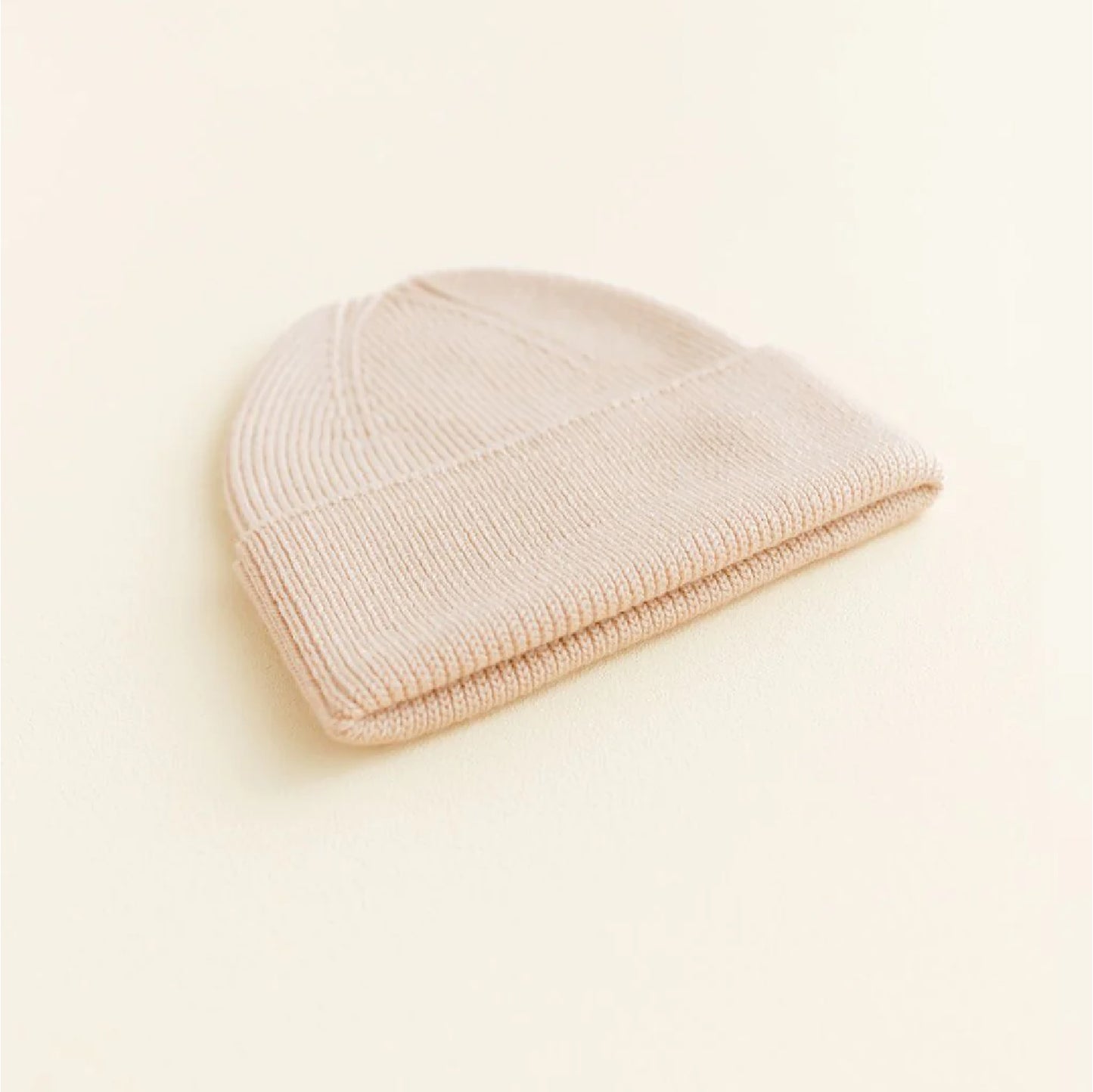 beanie fonzie newborn, oat - HVID