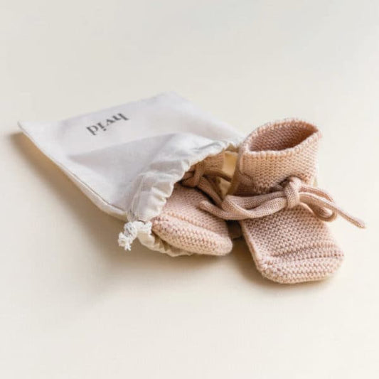 booties 0-9 mnd., apricot - HVID