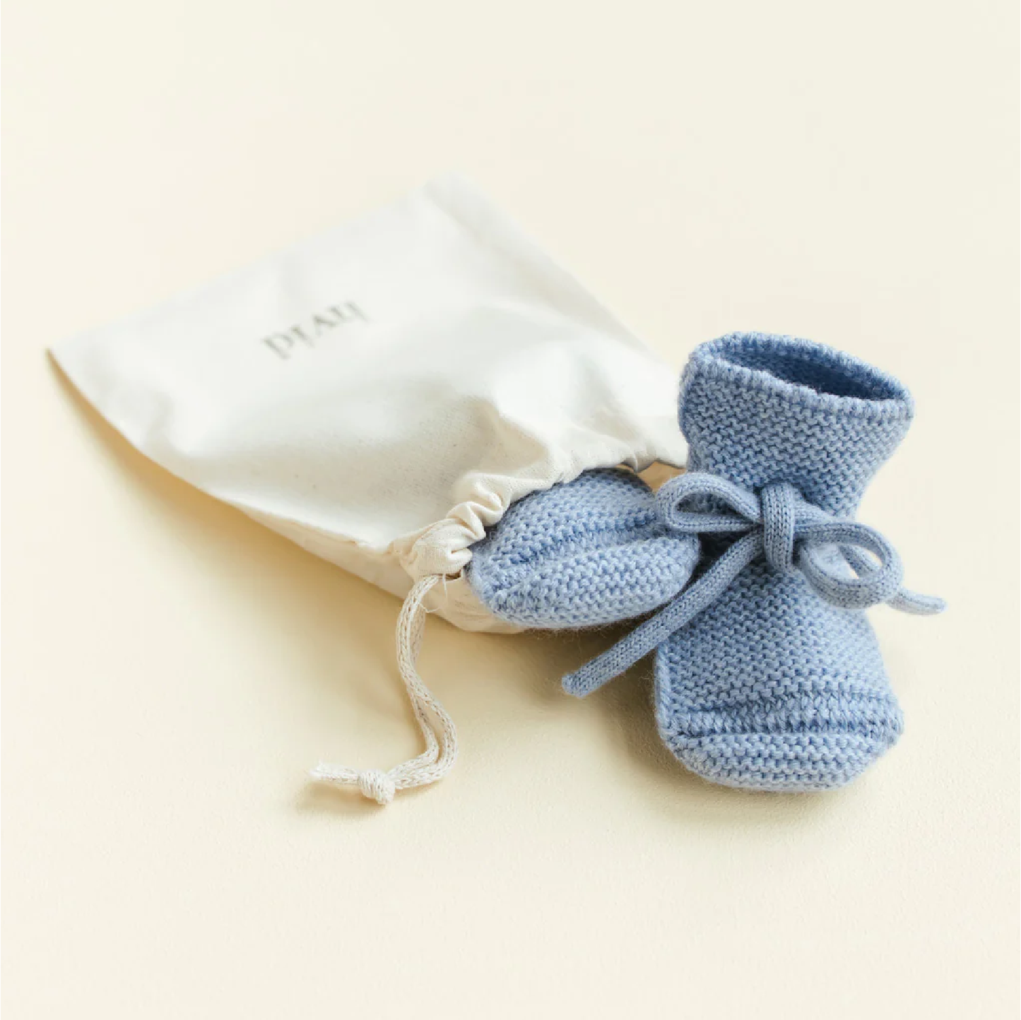 booties 0-9 mnd., light blue - HVID