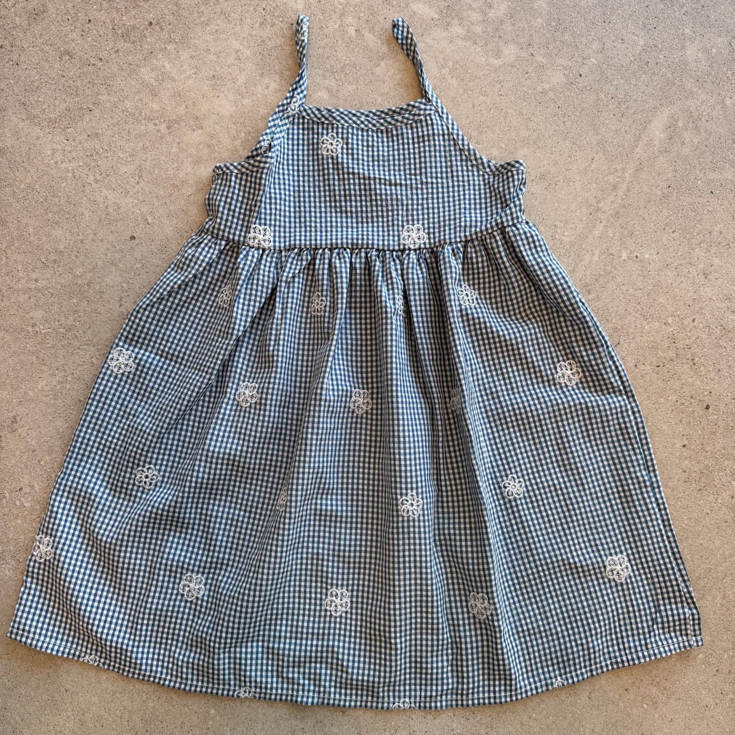 jurk flower check, blue - BY JO+LIZ