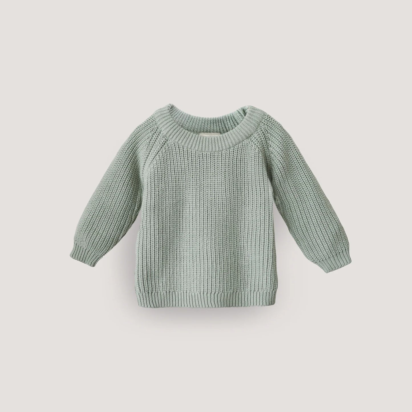 sweater chunky knit, light mint - MUSHIE