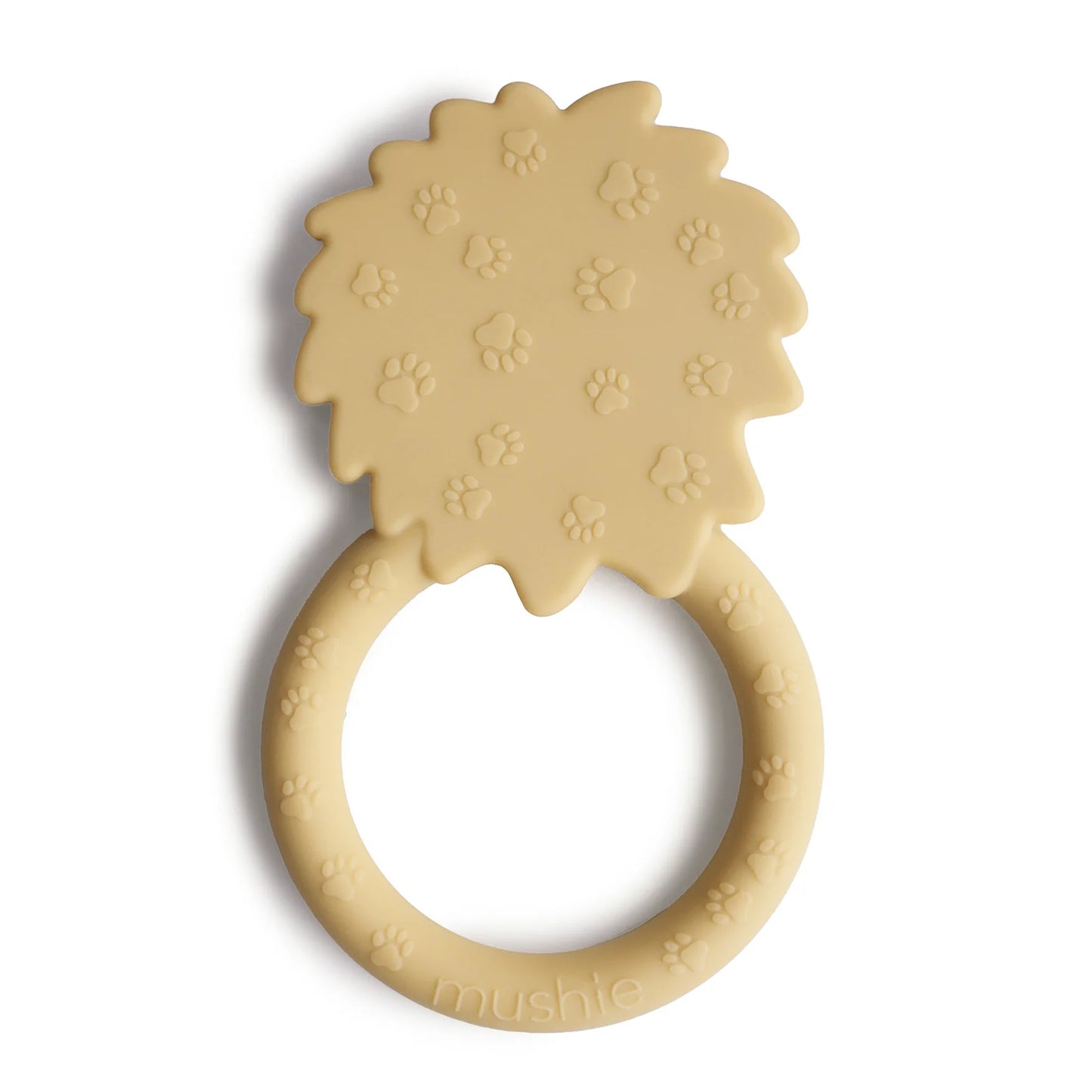 bijtring lion, soft yellow - MUSHIE