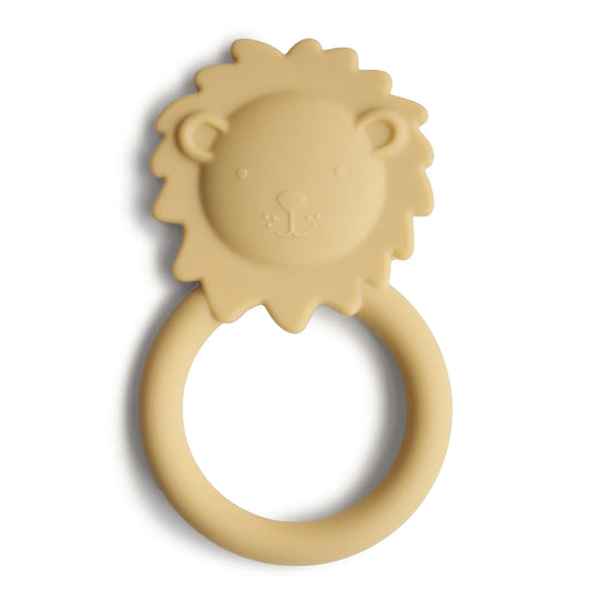 bijtring lion, soft yellow - MUSHIE