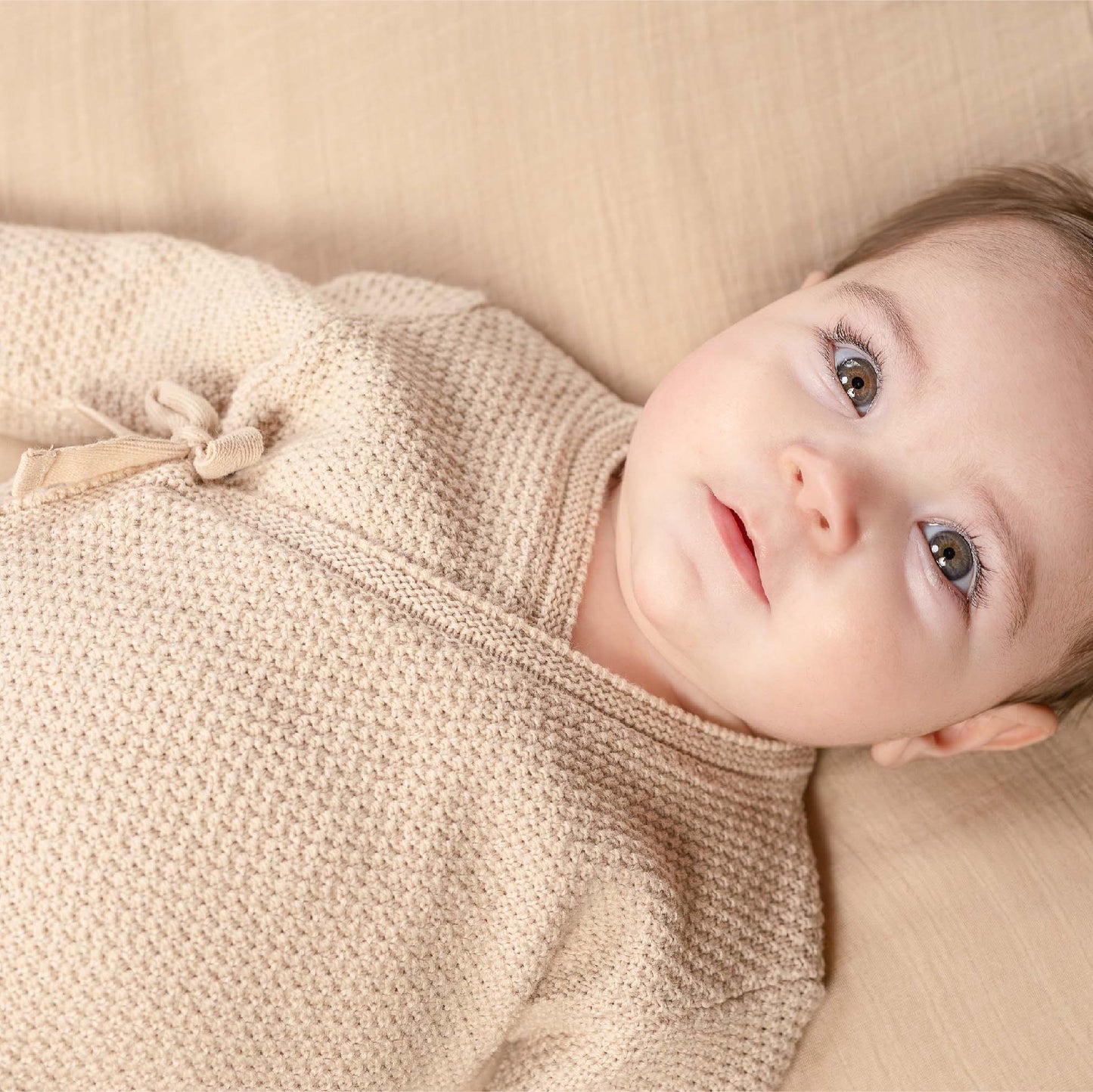 jumpsuit gebreid, sand - LITTLE DUTCH