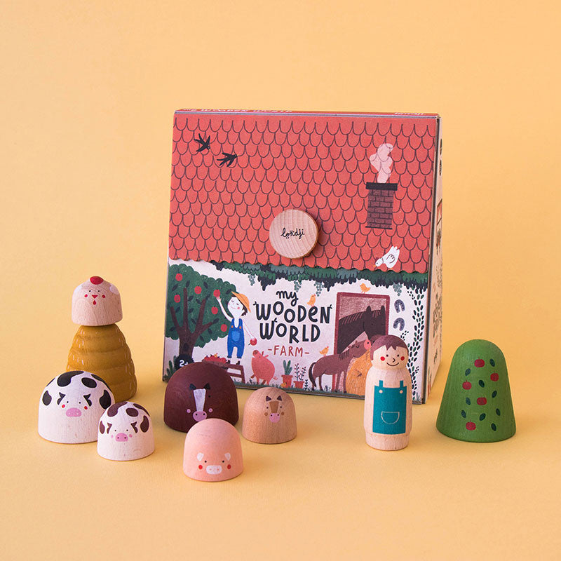 houten speelgoed my wooden world farm - LONDJI