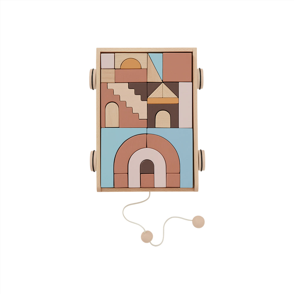 puzzelwagen met blokken, rainbow - OYOY