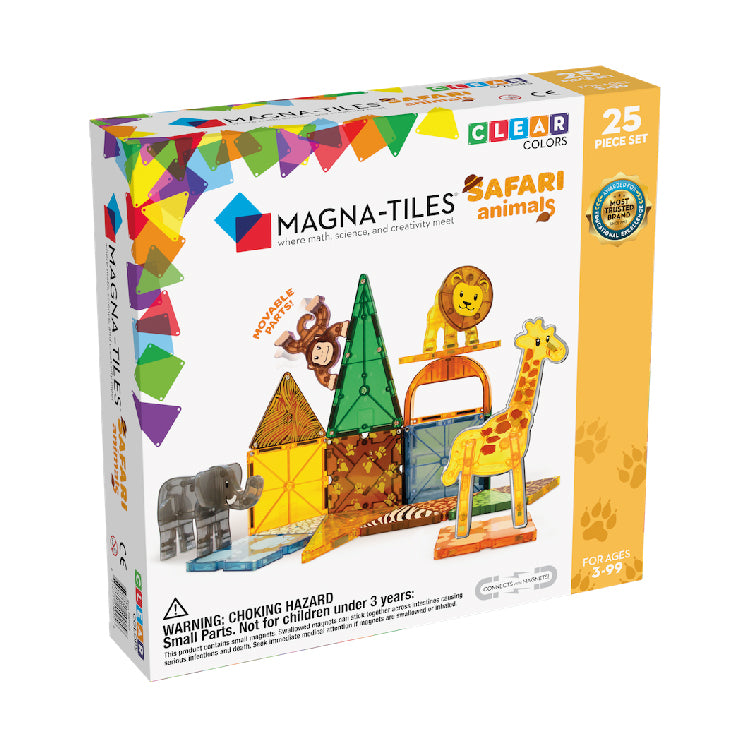 magnetische tegels 25 st., safari animals - MAGNA TILES