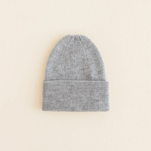 beanie fonzie newborn, grey melange – HVID
