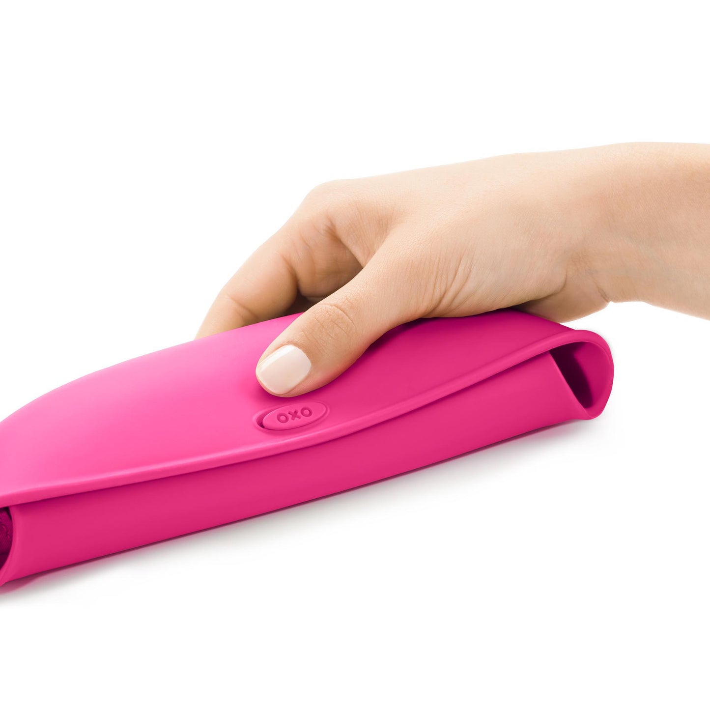 siliconen eetslab, oprolbaar, roze - OXO TOT