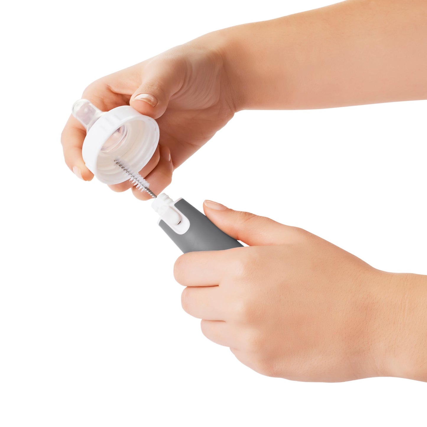 droogrek + flessenborstel reisset, grijs - OXO TOT