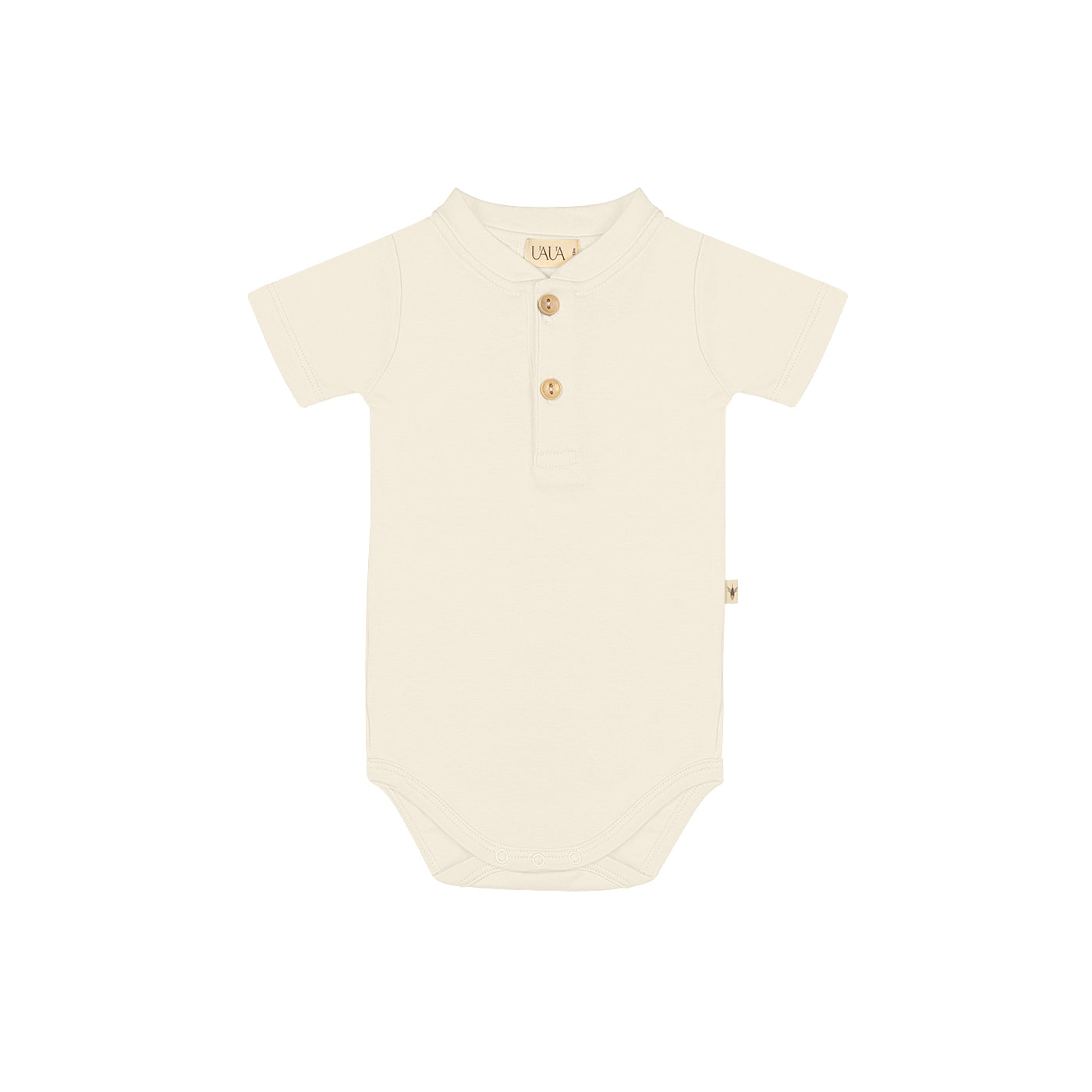 onesie korte mouw en knoopjes, crema - UAUA