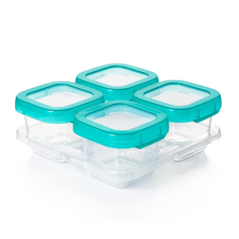 bewaarpotjes set, teal, 4x180 ml - OXO TOT