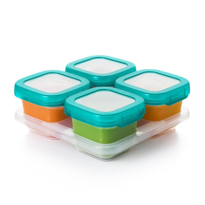 bewaarpotjes set, teal, 4x180 ml - OXO TOT