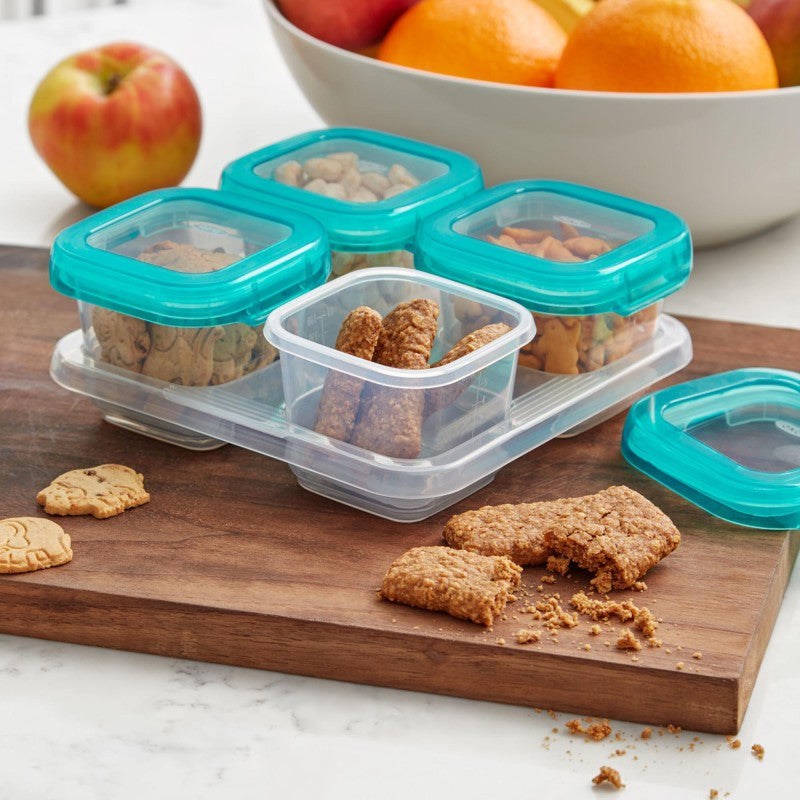 bewaarpotjes set, teal, 4x180 ml - OXO TOT