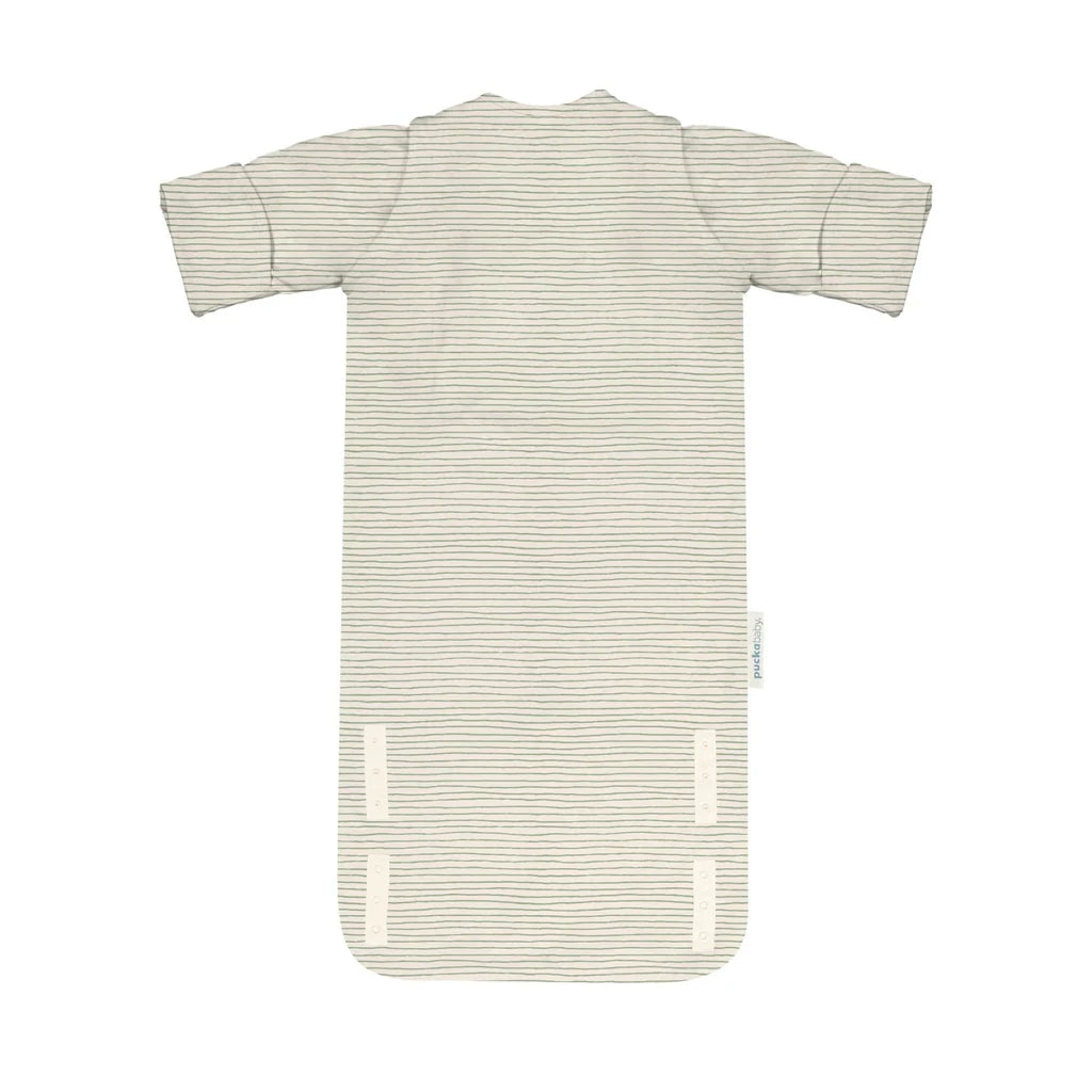 slaapzak newborn, green stripes, 0.5 TOG - PUCKABABY