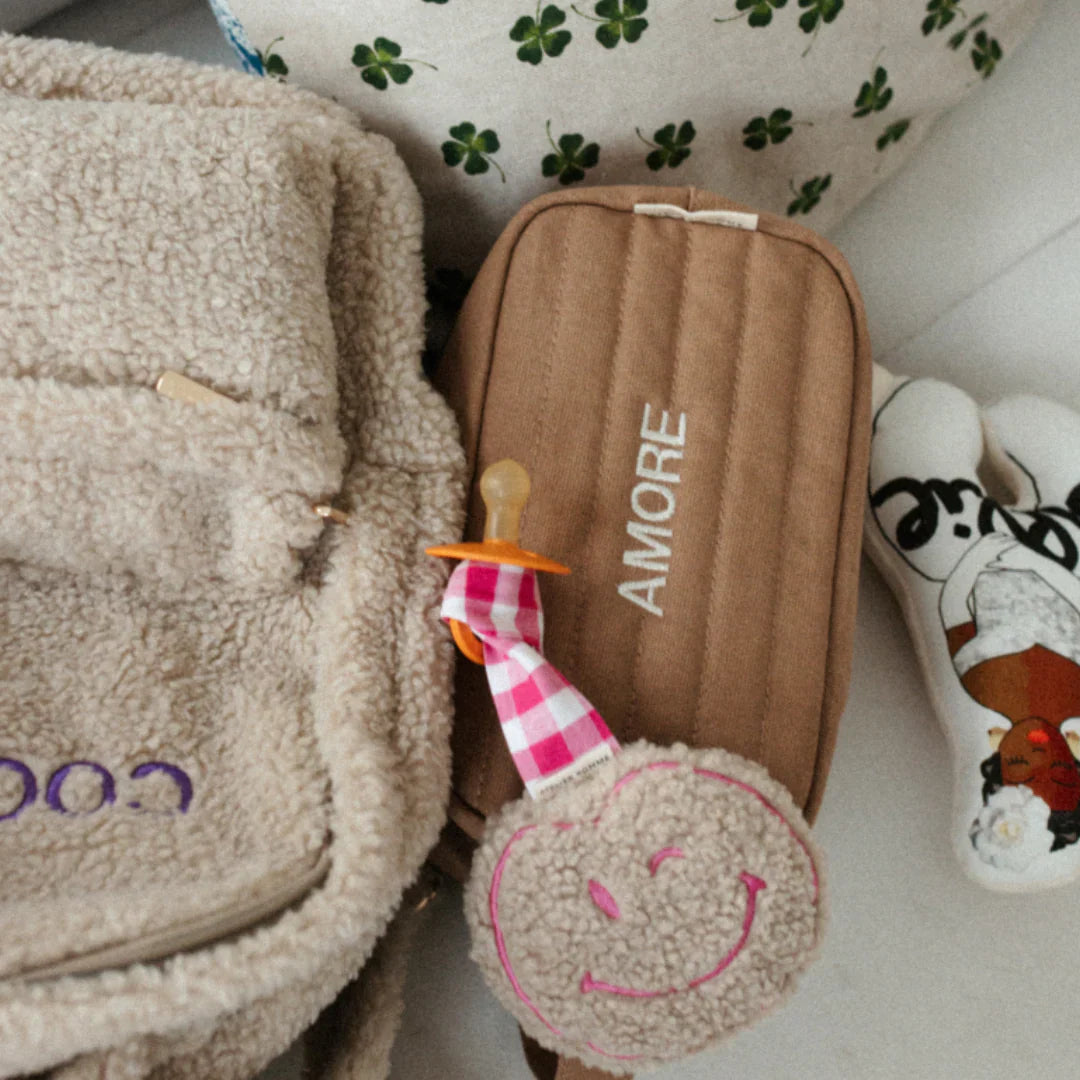 speendoekje pomme teddy, checked blowy bubblegum - ATELIER POMME