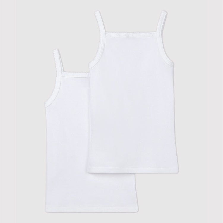 hemdje meisje, 2-pack, wit - PETIT BATEAU