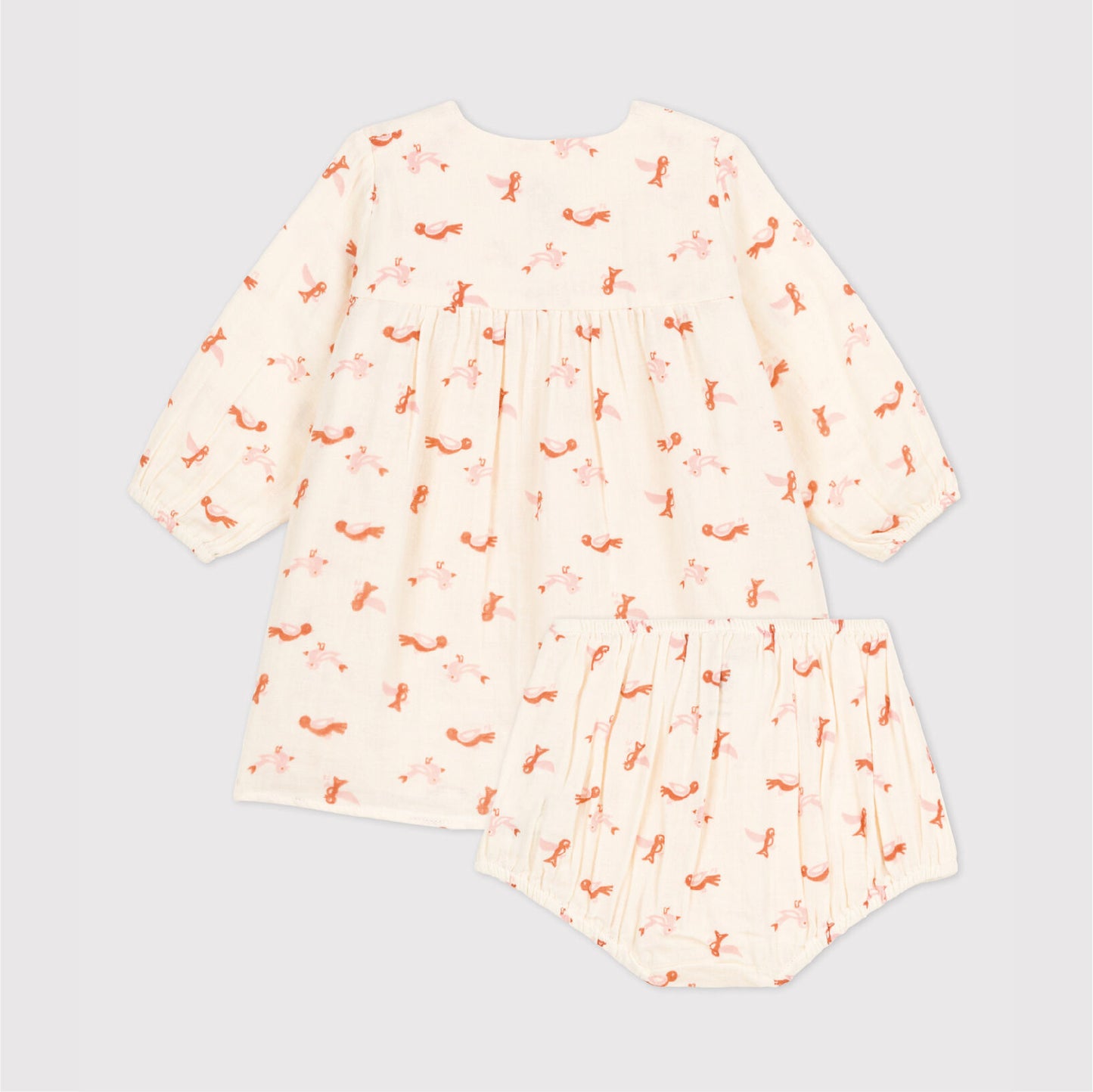 jurkje + bloomer, vogelprint - PETIT BATEAU