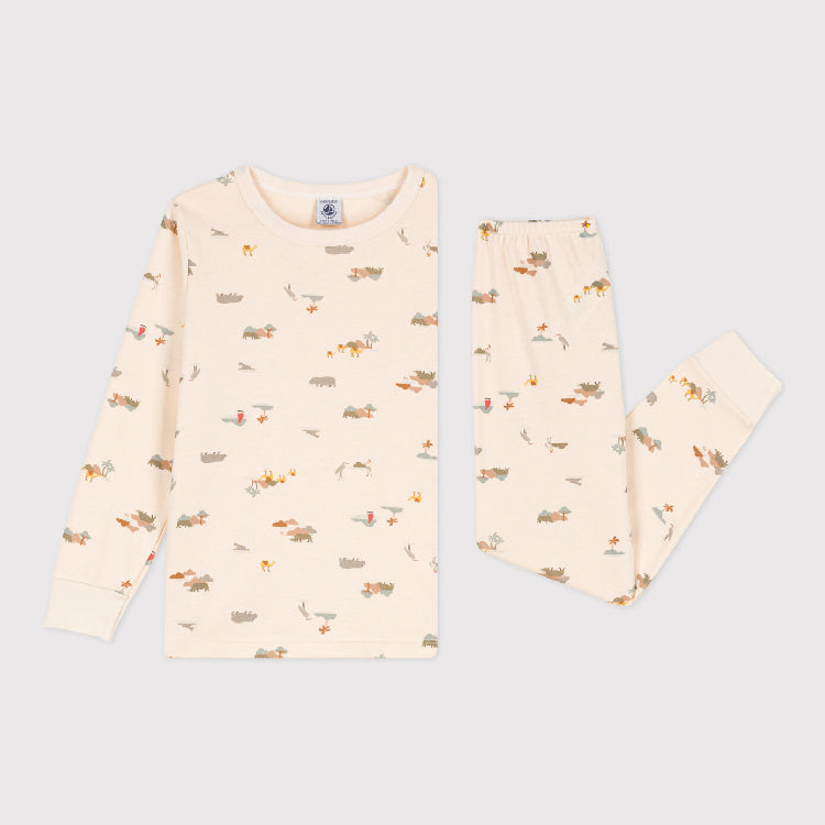 pyjama katoen, dierenprint - PETIT BATEAU