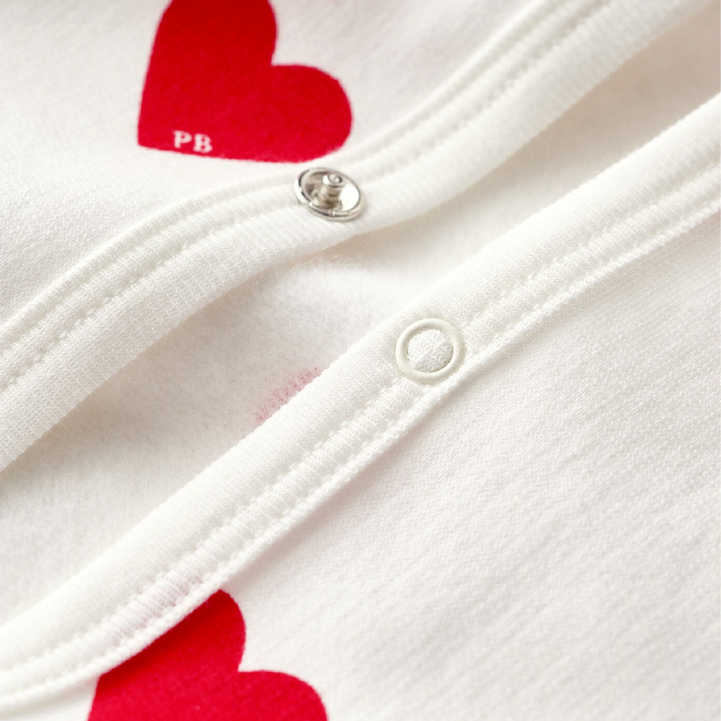 pyjama geruwde fleece, hartprint - PETIT BATEAU