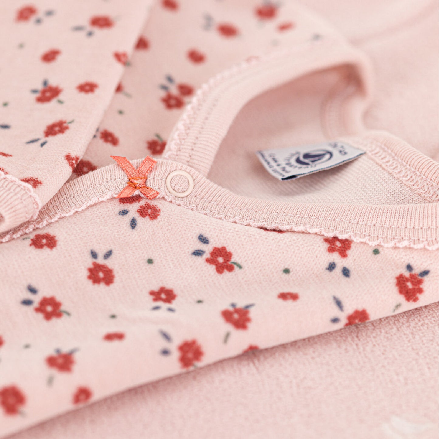 pyjama katoen, 2-pack, pink/flowers - PETIT BATEAU