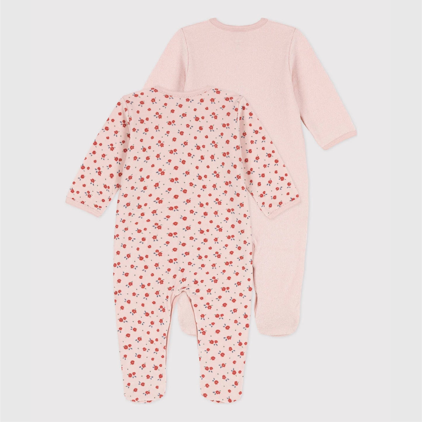 pyjama katoen, 2-pack, pink/flowers - PETIT BATEAU