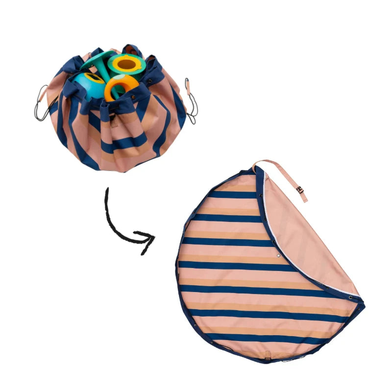 opbergzak/speeltapijt outdoor, mokka stripes - PLAY & GO