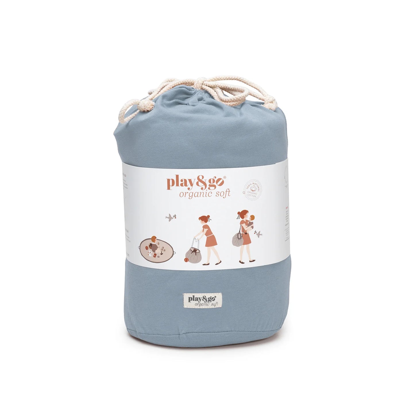 opbergzak/speelmat organic, dusty blue - PLAY & GO