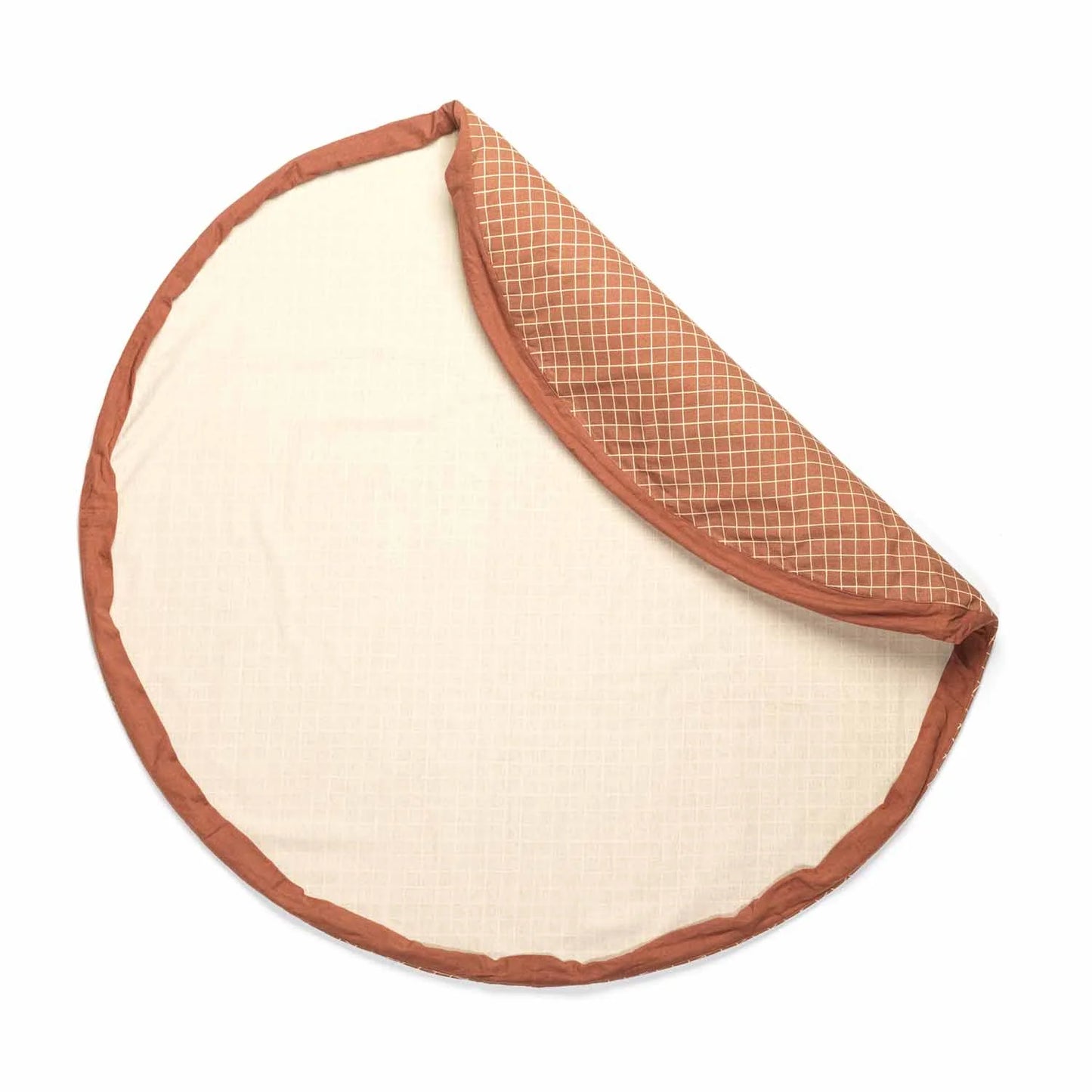 opbergzak/speelmat organic, grid brown - PLAY & GO