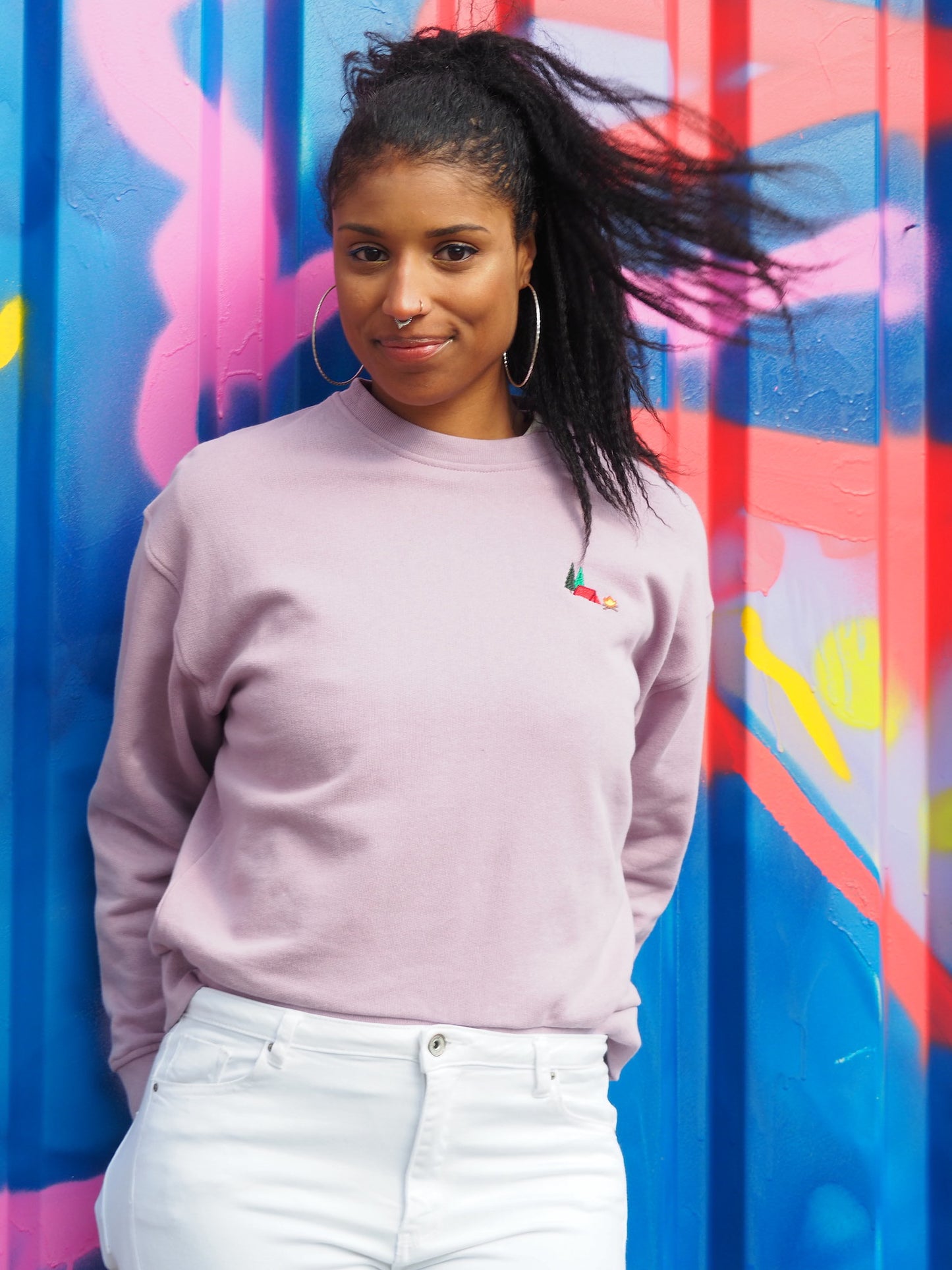 sweater women, 'camping bliss' tent, lila - RIDGES & STEAM